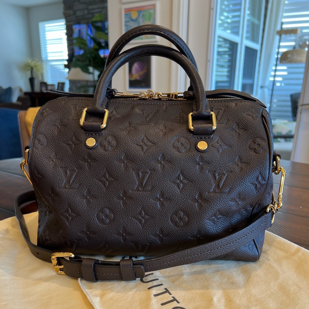Louis Vuitton M40761 Speedy BANDOLIERE 25 Empriente Leather Terre - Dark Brown